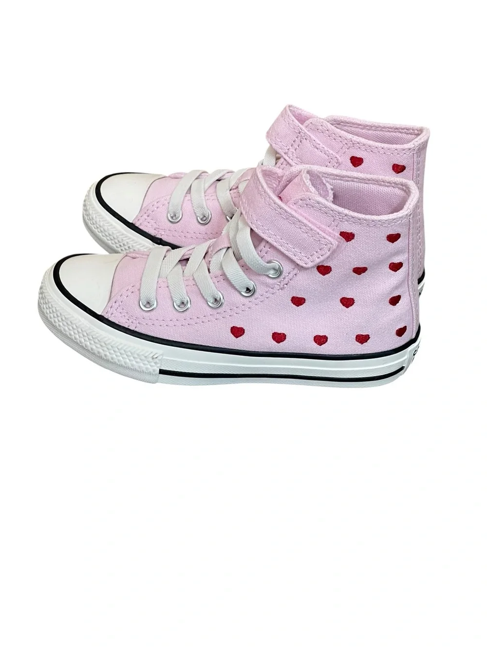 Converse Girls Pink Chuck Taylor Hearts and Rose High Trainers size 11